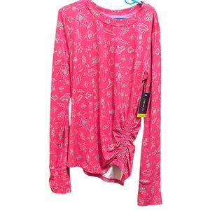 Tek Gear Pink Graphic Long Sleeve Top size L 10-12